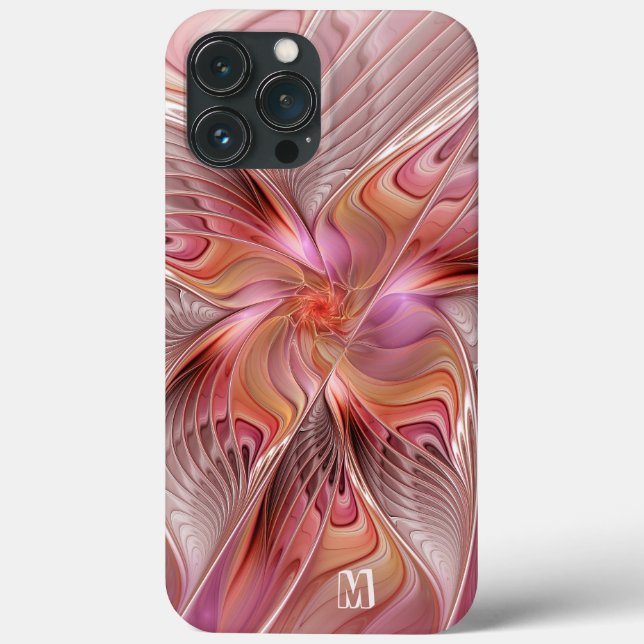 Abstrakt Butterfly Colorful Fractal Art Monogram (Baksida)