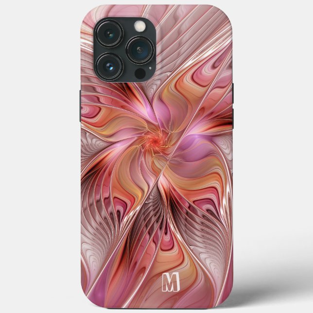 Abstrakt Butterfly Colorful Fractal Art Monogram (Baksida)