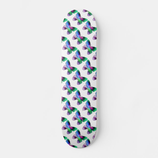 Abstrakt Butterfly Colorful Mini Skateboard Bräda 18,5 Cm (Framsida)