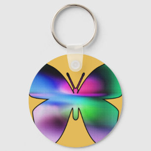 Abstrakt Butterfly Colorful Nyckelring
