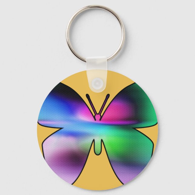 Abstrakt Butterfly Colorful Nyckelring (Framsida)