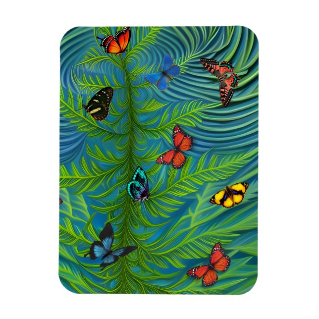 Abstrakt Butterfly Dream Garden Magnet (Vertikal)