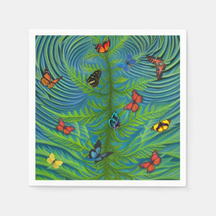 Abstrakt Butterfly Dream Garden Pappersservett
