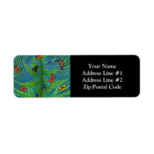 Abstrakt Butterfly Dream Garden Returadress Etikett