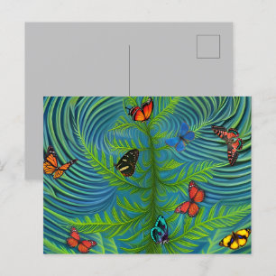 Abstrakt Butterfly Dream Garden Vykort