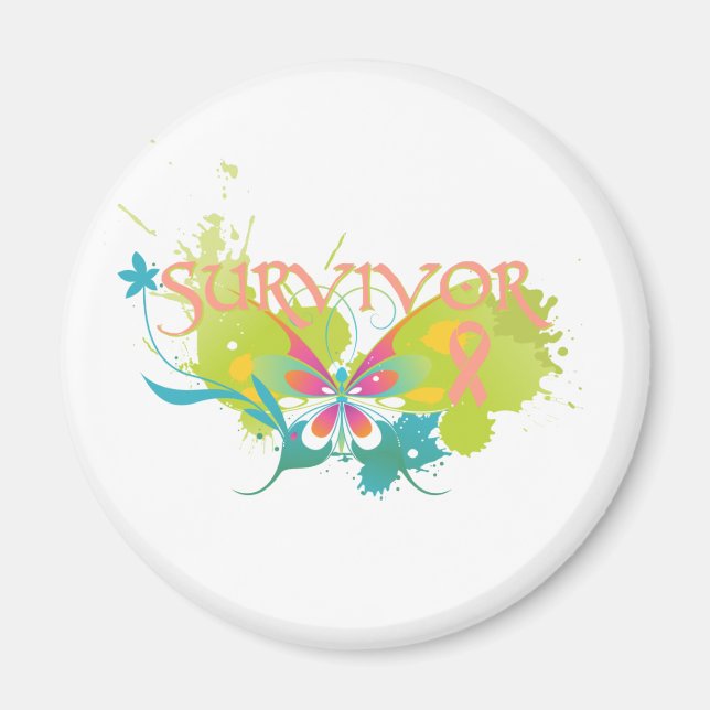 Abstrakt Butterfly Endometrial Cancer Survivor Magnet (Framsidan)