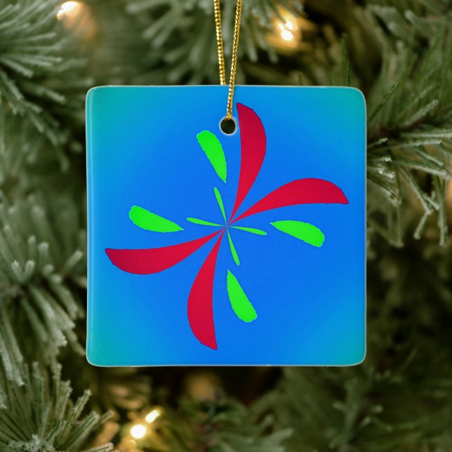 Abstrakt Butterfly Flight Retro Mönster Julgransprydnad Keramik (Träd)