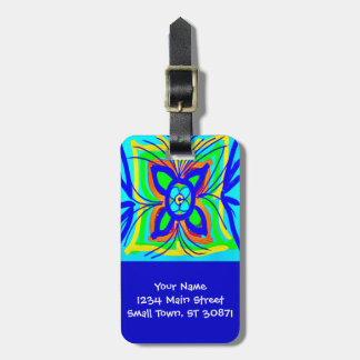 Abstrakt Butterfly Flower Kids Doodle Teal Lime Bagagebricka