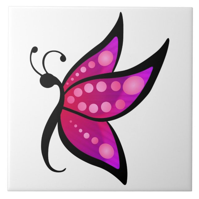 Abstrakt Butterfly Kakelplatta (Framsidan)