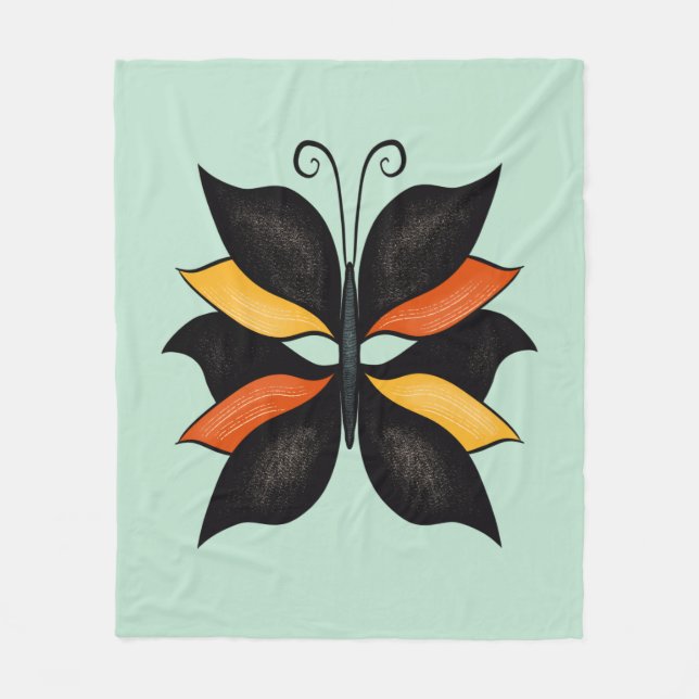 Abstrakt Butterfly-Konstigen - vacker Insekt Fleecefilt (Framsidan)