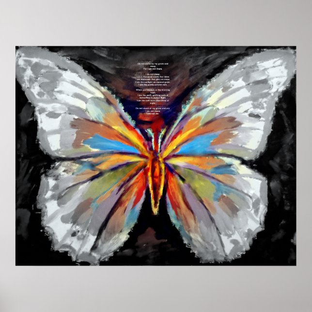 Abstrakt Butterfly Painting - Art Printing Poster (Framsidan)