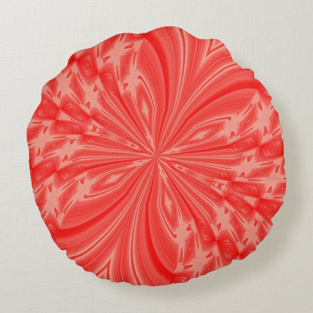 Abstrakt Butterfly Peach Round Dekorativ kudde (Baksidan)