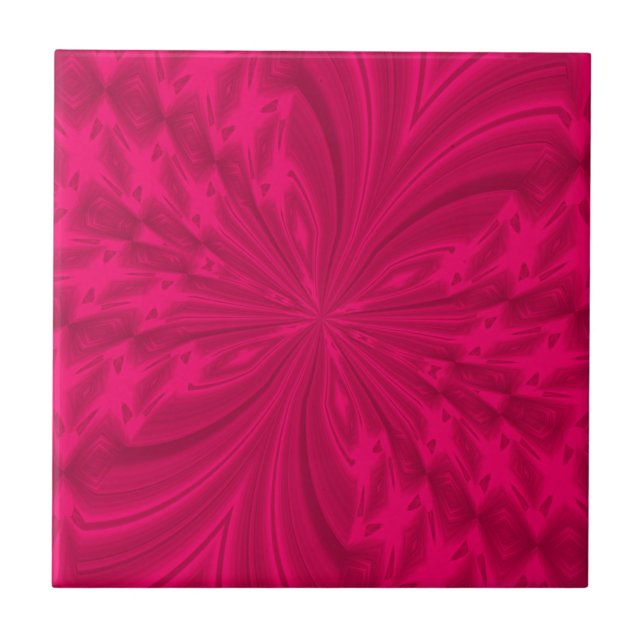 Abstrakt Butterfly Raspberry Rosa Kakelplatta (Framsidan)