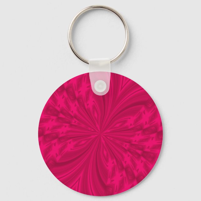Abstrakt Butterfly Raspberry Rosa Keychain Nyckelring (Framsida)