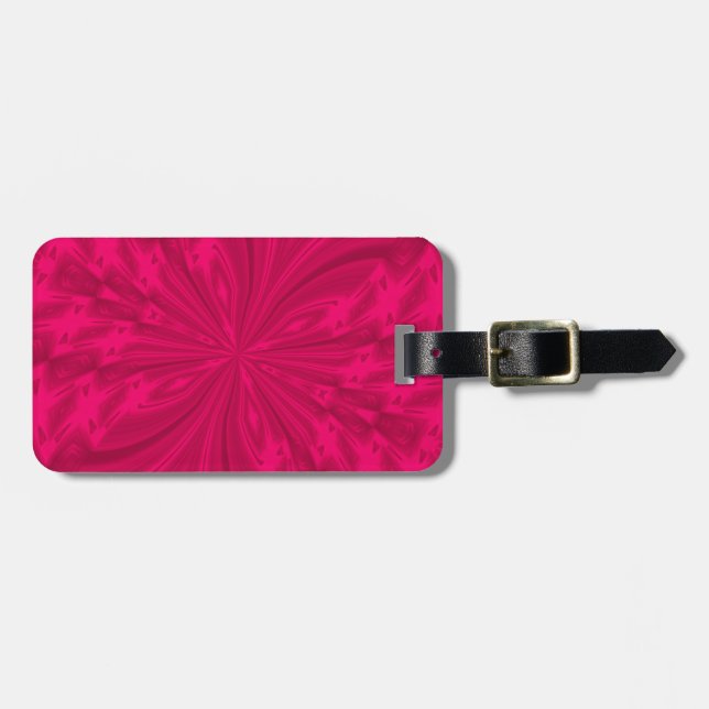 Abstrakt Butterfly Raspberry Rosa LUGGAGE TAG Bagagebricka (Horisontell Framsida)
