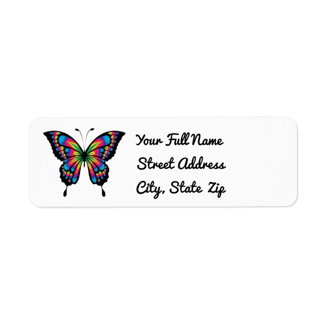 Abstrakt Butterfly Returadress Etikett (Framsidan)