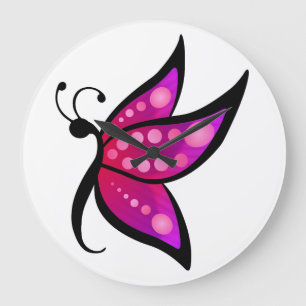 Abstrakt Butterfly Stor Klocka