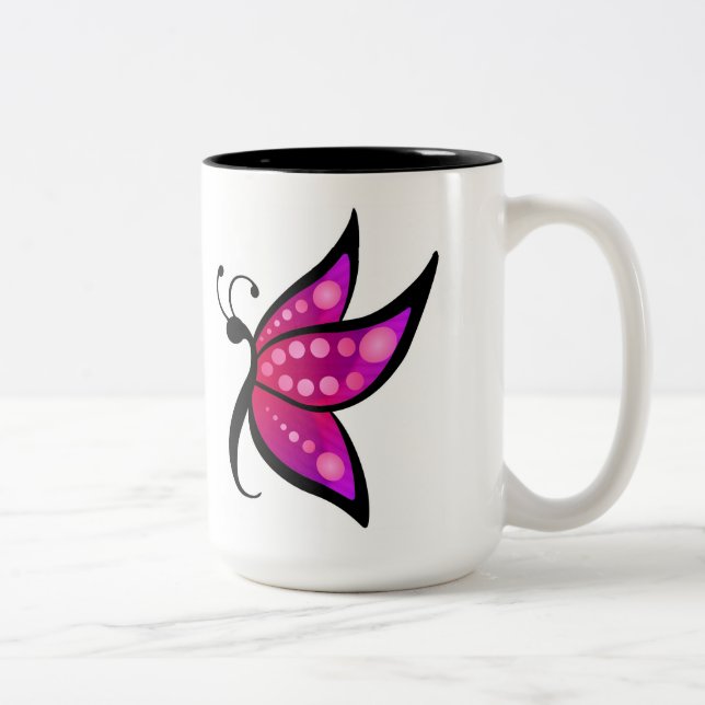 Abstrakt Butterfly Två-Tonad Mugg (Höger)