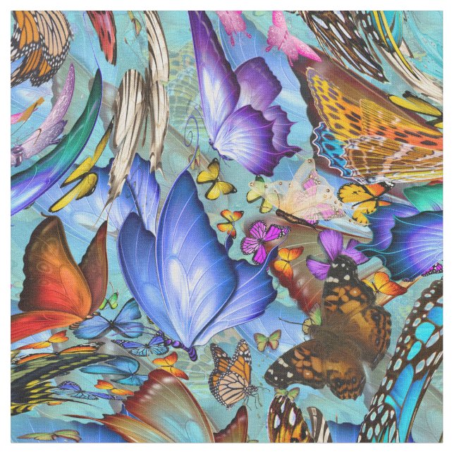 Abstrakt Butterfly Vingar Repetera Tyg (Närbild)