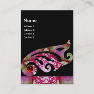 ABSTRAKT BUTTERFLY VINGE,LILA RED STAR MONOGRAM VISITKORT