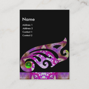 ABSTRAKT BUTTERFLY VINGE ,ROSA LILA STAR MONOGRAM VISITKORT