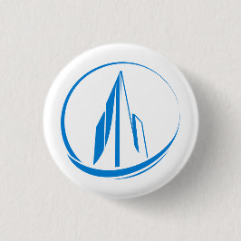 Abstrakt Byggnad Topp Stadssiluett Cirkel Knapp