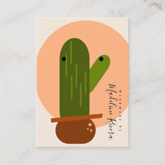 Abstrakt Cactus Artisan Earring Visning Cards (Framsida)