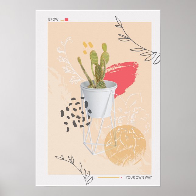 Abstrakt Cactus Plant Poster (Framsidan)