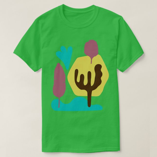 Abstrakt Cactus Shapes T Shirt (Design framsida)