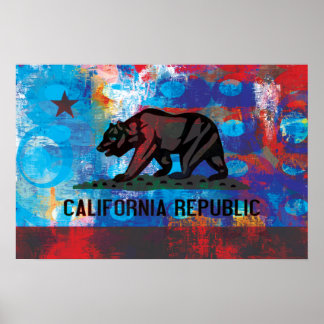 Abstrakt California Flagga Poster
