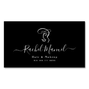 Abstrakt Calligraphy-skript Makeup & Hair Salon Magnetiska Visitkort