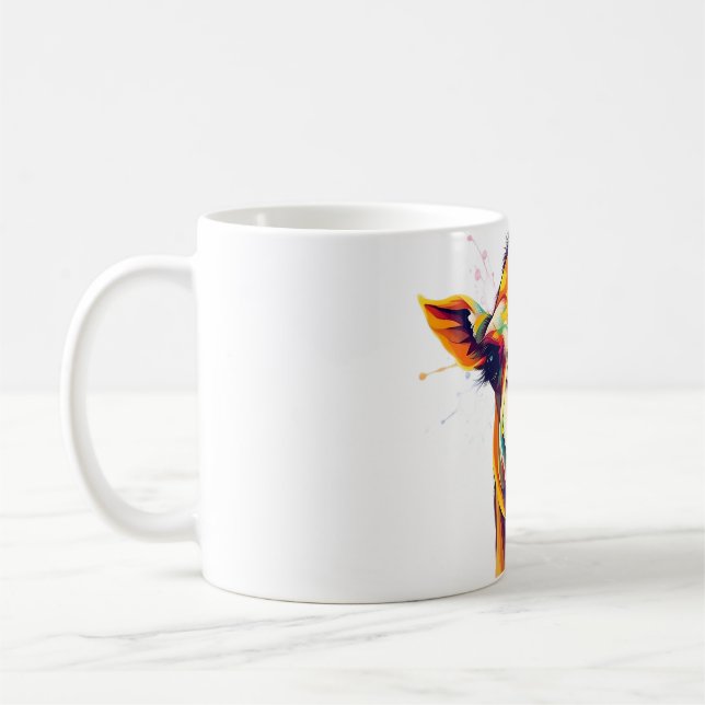 Abstrakt Camel Head med Smoothie Straw Tee Kaffemugg (Vänster)