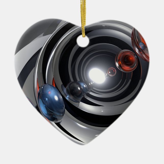 Abstrakt Camera Lens Julgransprydnad Keramik (Framsidan)