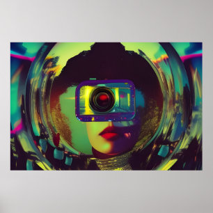 Abstrakt Camera Woman Sci-fi Poster