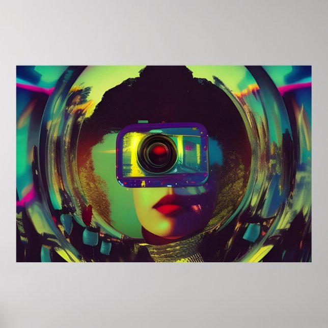 Abstrakt Camera Woman Sci-fi Poster (Framsidan)