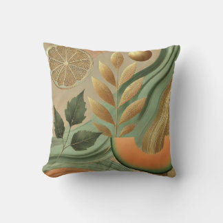 Abstrakt Cantaloupe-Golden Löv Artwork Stil 5 Kudde