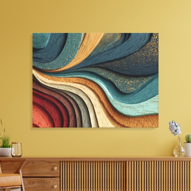 Abstrakt Canvas med Trästruktur (Insitu (Vardagsrum))