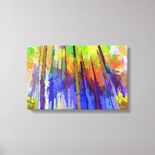 Abstrakt Canvas of Träd i Vivid Färg