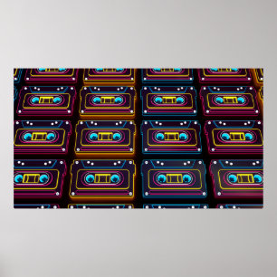 Abstrakt Cassette-band - ny retromusik av backgro Poster