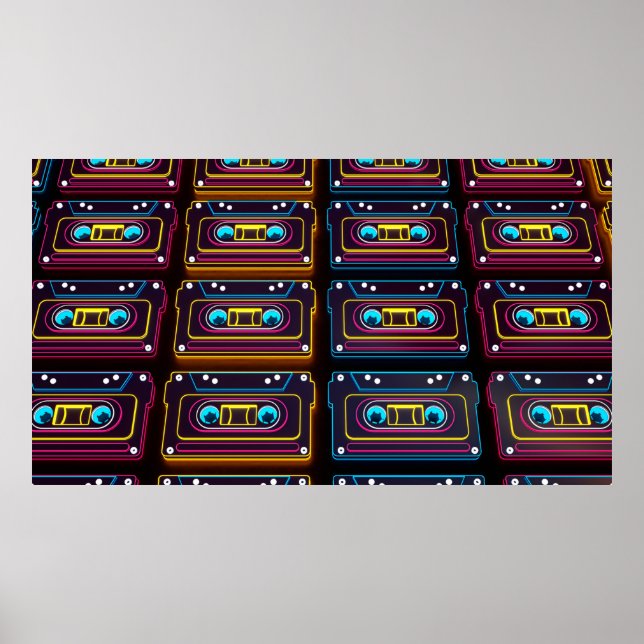 Abstrakt Cassette-band - ny retromusik av backgro Poster (Framsidan)