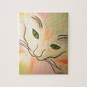 Abstrakt Cat Ansikte Pussel