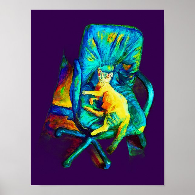 ABSTRAKT CAT ART EXTRA-FÄRG PER SEXSOX POSTER (Framsidan)