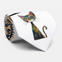 Abstrakt Cat Design Necktie
