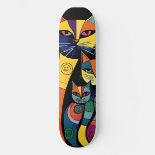 Abstrakt Cat Kitten Mini Skateboard Bräda 18,5 Cm