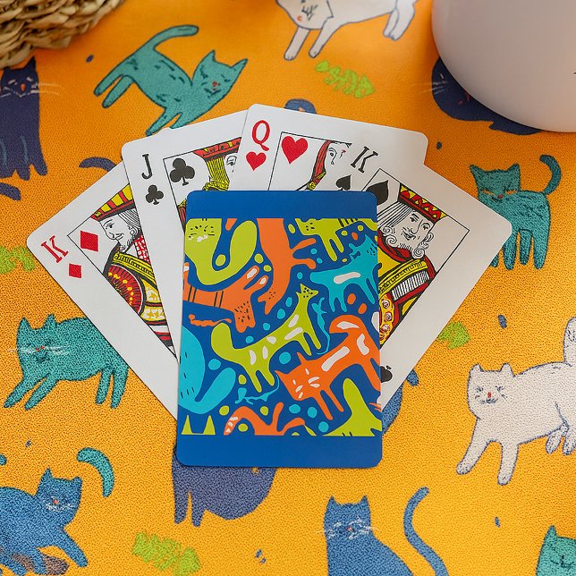 Abstrakt Cat Mönster Whimsique Modern Pet Art Casinokort (Skapare uppladdad)
