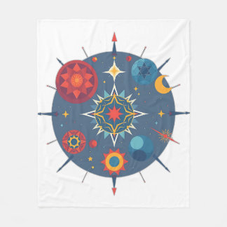 Abstrakt Celestial Geometri Fleecefilt