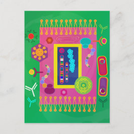 Abstrakt Cell Biology Matisse stil Vykort