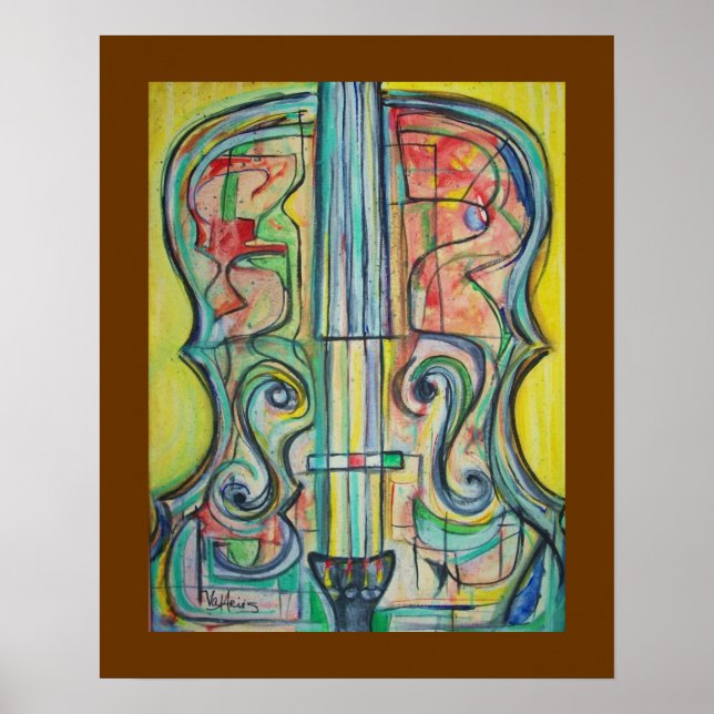 Abstrakt Cello Poster av ValAries (Framsidan)