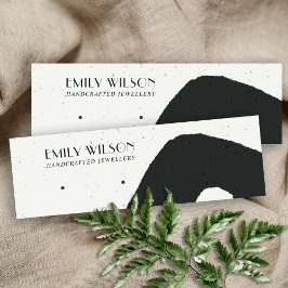 ABSTRAKT CERAMIC BLACK WHITE STUD EARRING VISNING MINI VISITKORT