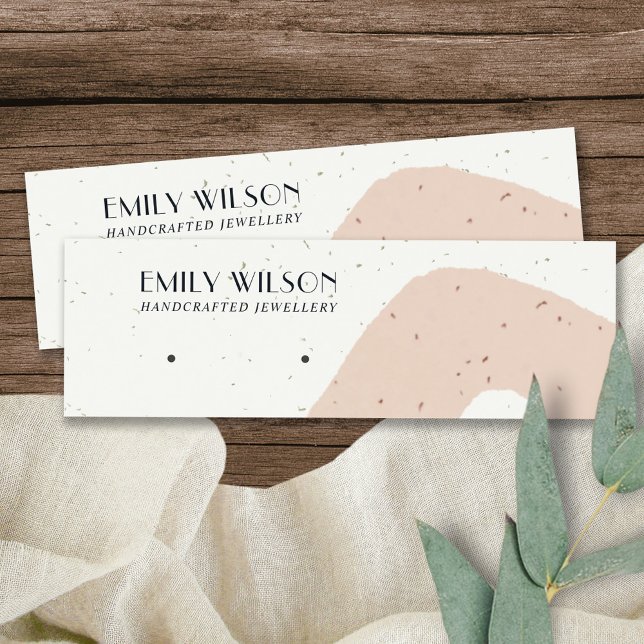 ABSTRAKT CERAMIC  PEACH STUD EARRING VISNING MINI VISITKORT (Skapare uppladdad)